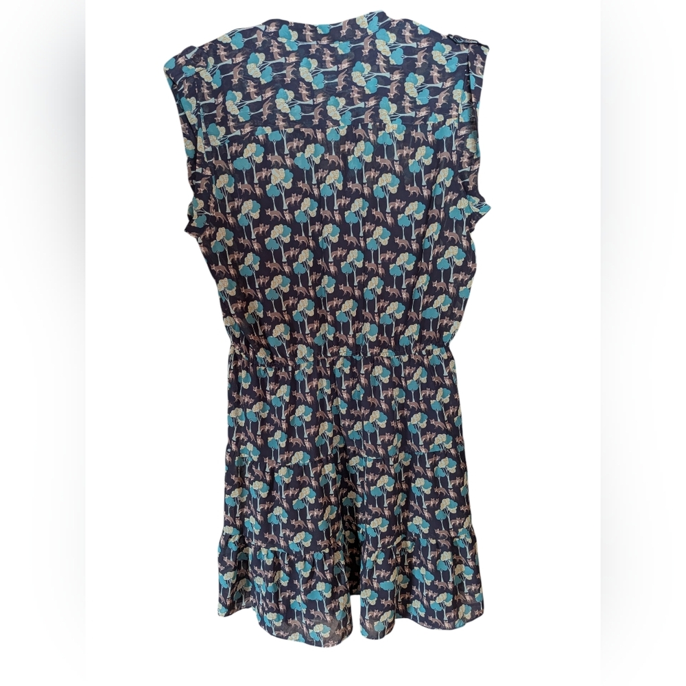 Gap Sleeveless Dress With Blue Jacket Both With Foxes Size Large - Picture 2 of 15